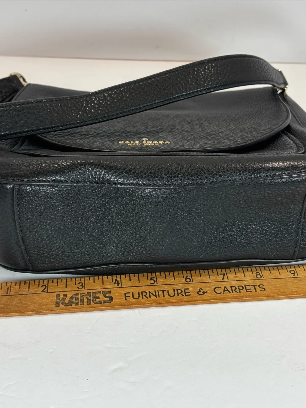 Kate Spade Leila Medium Triple Compartment Black Pebbled Leather Shoulder Bag